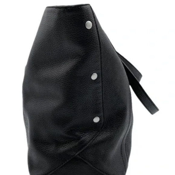 PERLINA Black Pebbled Leather Studded Tote Bag  (OS) - Picture 2 of 9